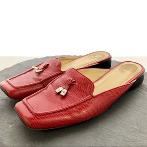 Lauren Ralph Lauren red leather slip Ons size 8.5